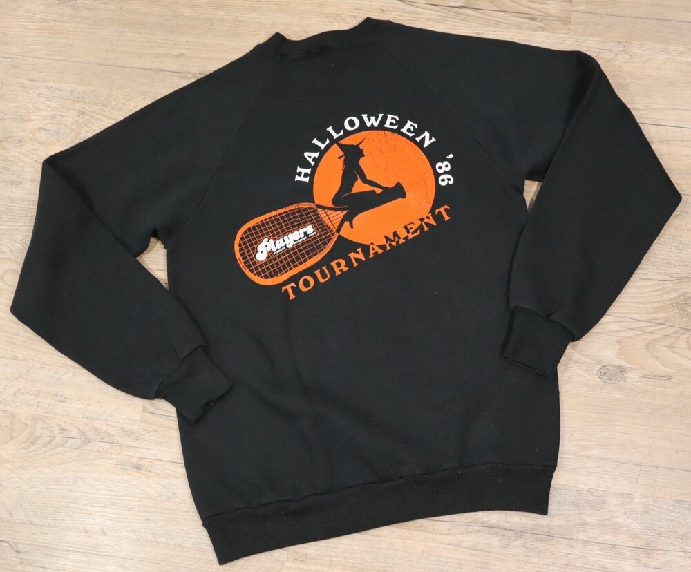 Vintage 1986 Players Racquet Club Halloween Tournament Sweatshirt M Jerzees USA